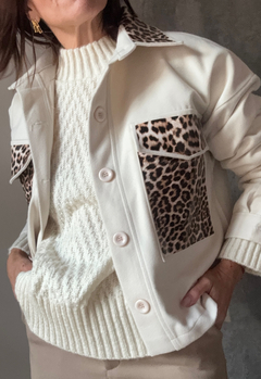 Jacket Paño y vinilo print