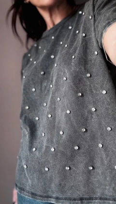 Remera washed galaxia strass - online store