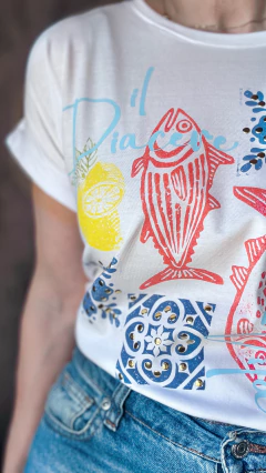 Remera Manga china Il piacere serigrafia