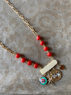 Collar barra ojo y dijes art 371 - tienda online