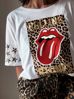 Maxiremera stones gold & print - Natalia Dubinsky Customizacion de prendas y Objetos