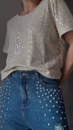 Remera Glam lentejuelas - tienda online