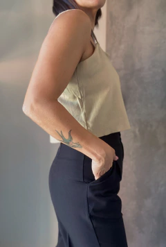 Top lino botones - tienda online