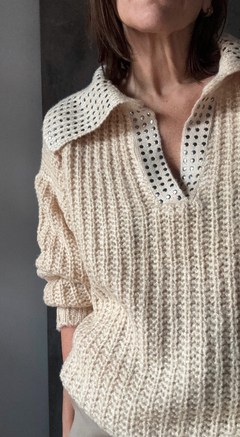 Sweater Chomba tachas - Natalia Dubinsky Customizacion de prendas y Objetos