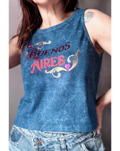 Imagen de Musculosa Buenos Aires filete porteño
