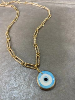 Collar cadena ojo art 431 - Natalia Dubinsky Customizacion de prendas y Objetos