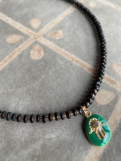 Collar hamsa esmaltada green art 249