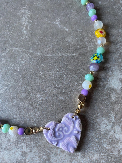 Collar heart labrado murano art 373