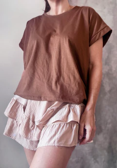 Remera manga china paleta marrones - comprar online