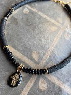 Imagen de Collar hamsa esmaltada green art 249