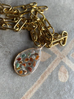 Cadena dije resina nacar art 252 - Natalia Dubinsky Customizacion de prendas y Objetos