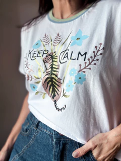 Remera keep calm cuello tejido en internet