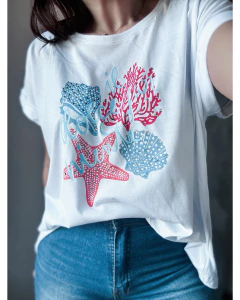 Remera manga china Il dolce far niente serigrafia - tienda online