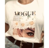 Remera manga china Vogue white