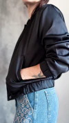 Bomber Satén black