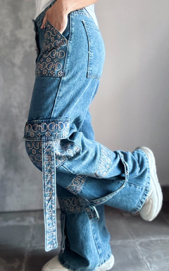 Denim cargo monograma - tienda online