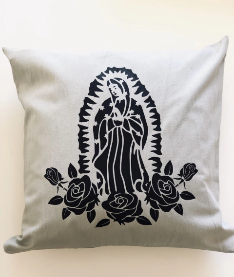 FUNDA de almohadón Lupita (black)GRIS CLARO