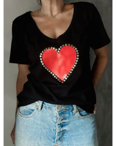 Remera Cuore tachas PLATEADAS o DORADAS en internet