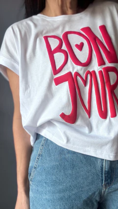 Remera manga china bonjour en internet