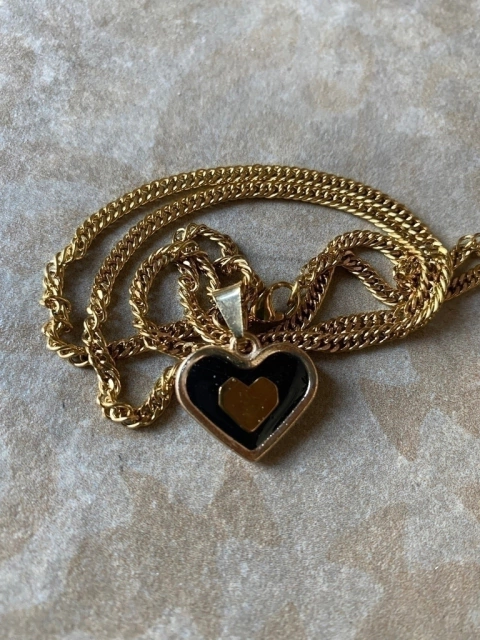 Cadena dijesito corazon con resina art 156