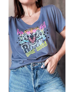 REMERA rock your world - Natalia Dubinsky Customizacion de prendas y Objetos