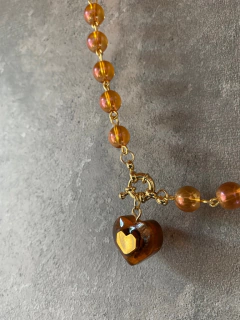 Collar burbujas orange art 322 - Natalia Dubinsky Customizacion de prendas y Objetos