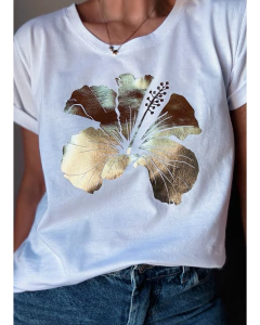 Remera flor Hawaii gold na internet