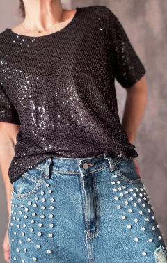 Remera Glam lentejuelas en internet