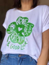 Remera manga china good luck trebol