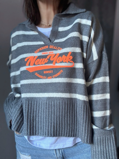 Sweater Chomba rayado New york - Natalia Dubinsky Customizacion de prendas y Objetos