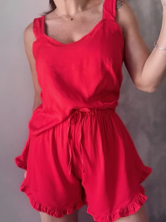 Musculosa o short volados - Natalia Dubinsky Customizacion de prendas y Objetos