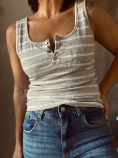 Musculosa Morley rayada - Natalia Dubinsky Customizacion de prendas y Objetos