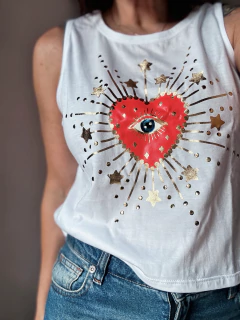 Musculosa corazón tachas - comprar online