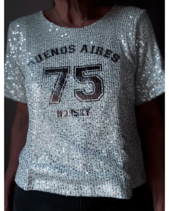 Remera lentejuelas Ciudad - tienda online