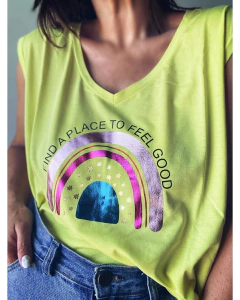 Remera Summer sin mangas Find a place to feel good - online store