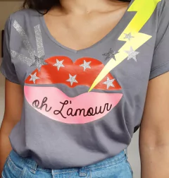 Remera oh l amour grey