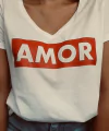 Remera Amor en franja roja - comprar online