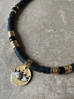 Collar fimo balck and red art 334 - Natalia Dubinsky Customizacion de prendas y Objetos