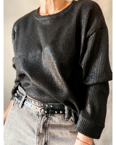 Sweater waffle foil - Natalia Dubinsky Customizacion de prendas y Objetos