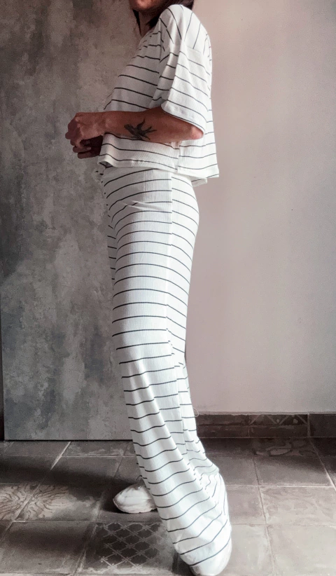 Set Palazzo rayado sin cambio