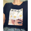 Remera manga china Vogue black