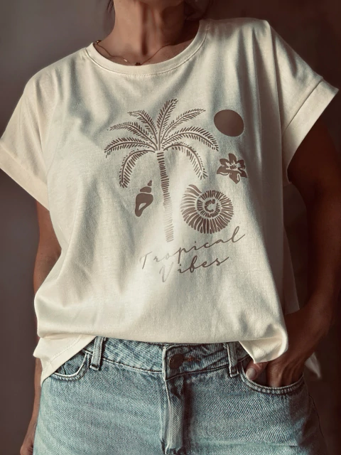 Image of Remera manga china tropical vibes
