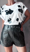 Remera manga china Cow print