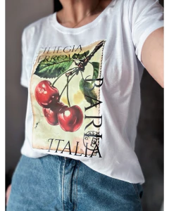 Remera DTF estampillas frutales - loja online