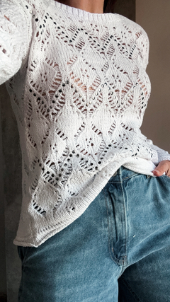 Sweater calado tachas - tienda online