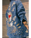 Jacket jean oversize Power heart