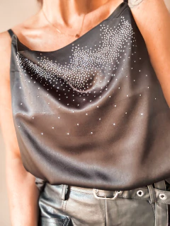 Top satén buche glam