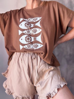 Remera manga china fish - comprar online