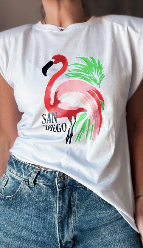 Remera San Diego flamingo