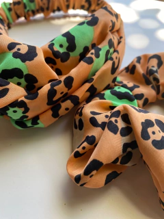 set turbante animal print / verde - comprar online